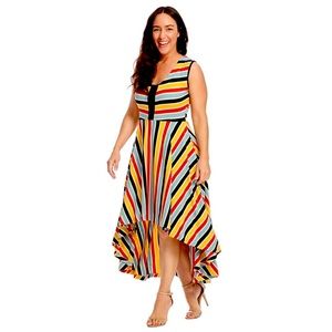Effie's Heart Technicolor Stripe Oceangoing Dress - Medium size